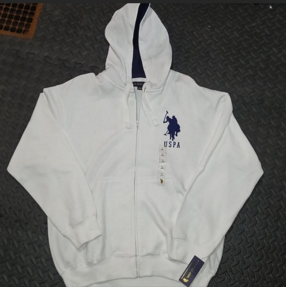 Ralph Lauren polo hoodie white zipup